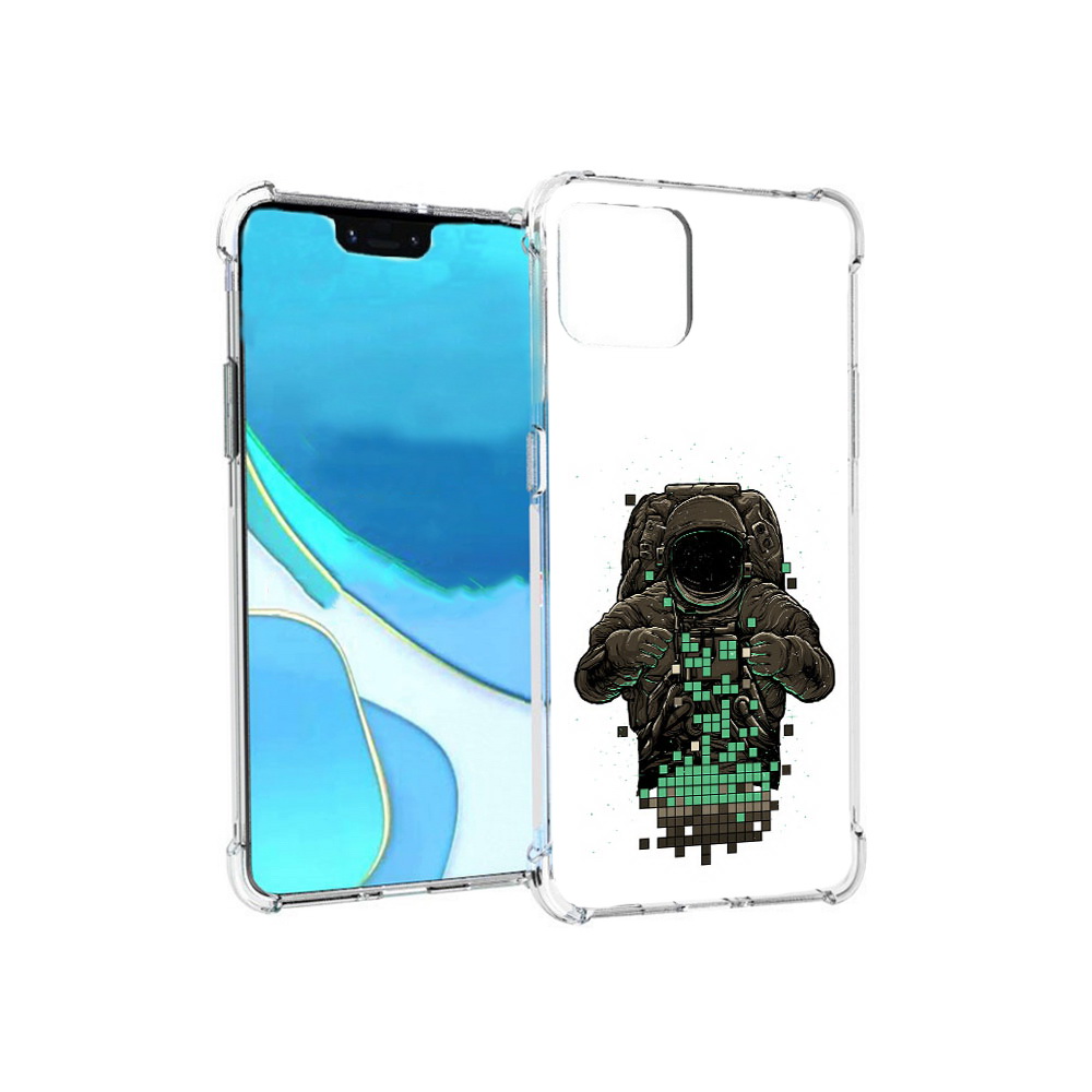 

Чехол MyPads Tocco для Google Pixel 4 XL космонавт с пикселями, Прозрачный, Tocco
