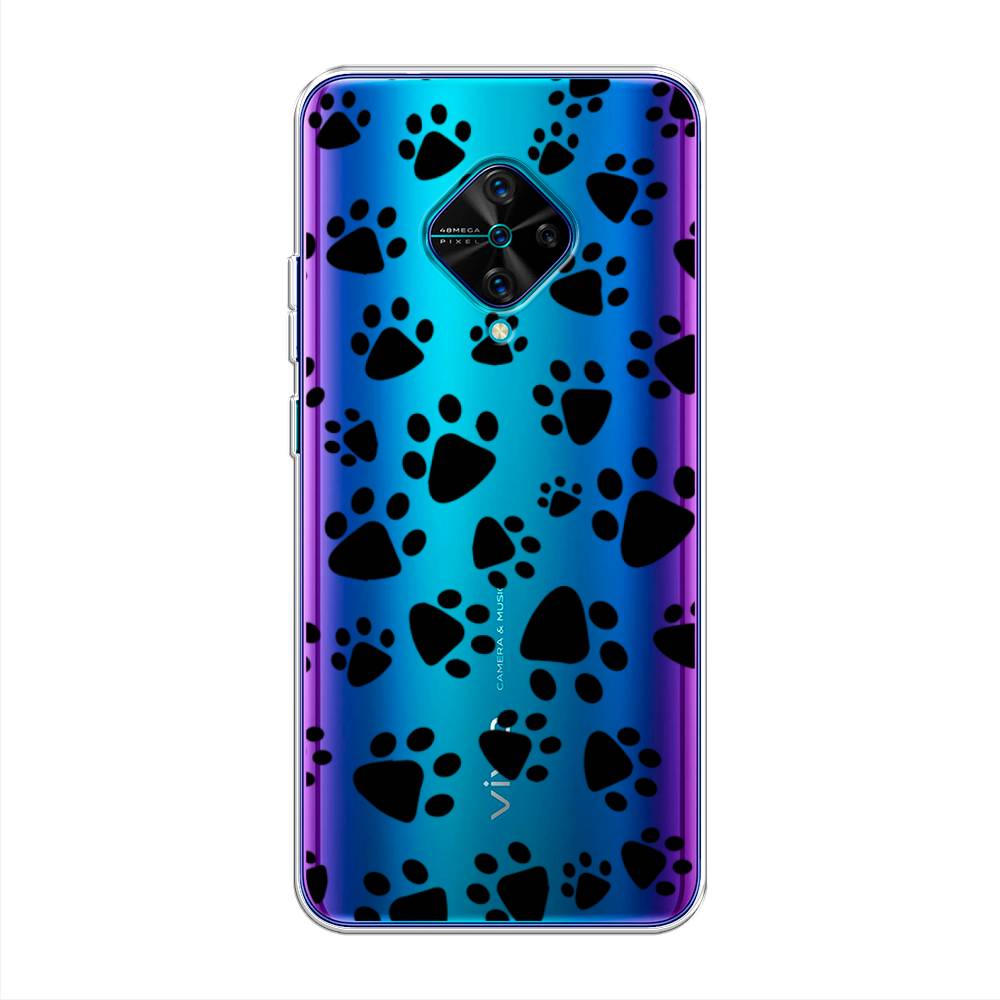 

Чехол Awog на Vivo V17/Y9s "Лапки черные", Разноцветный, 261550-2