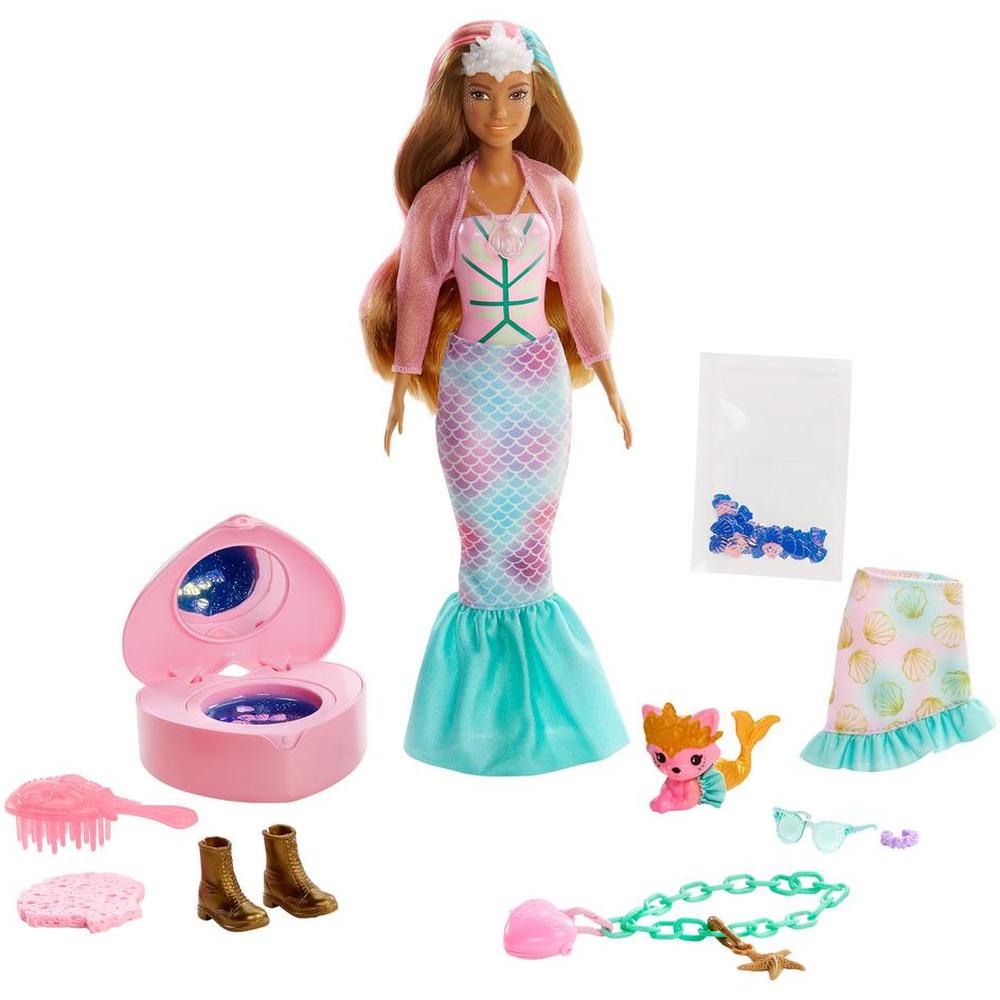 

Кукла-сюрприз Mattel Barbie Русалка с сюрпризами внутри GXV93