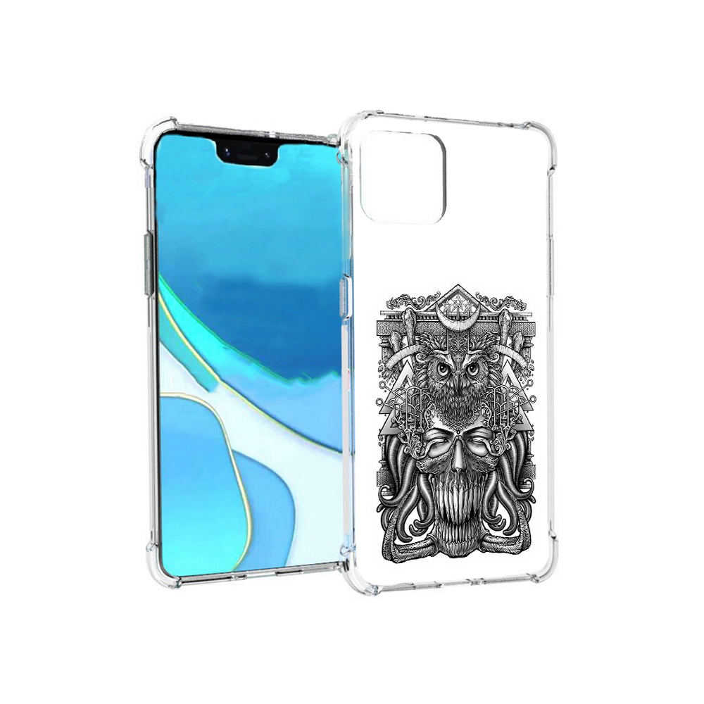 

Чехол MyPads Tocco для Google Pixel 4 XL зубастая сова, Прозрачный, Tocco