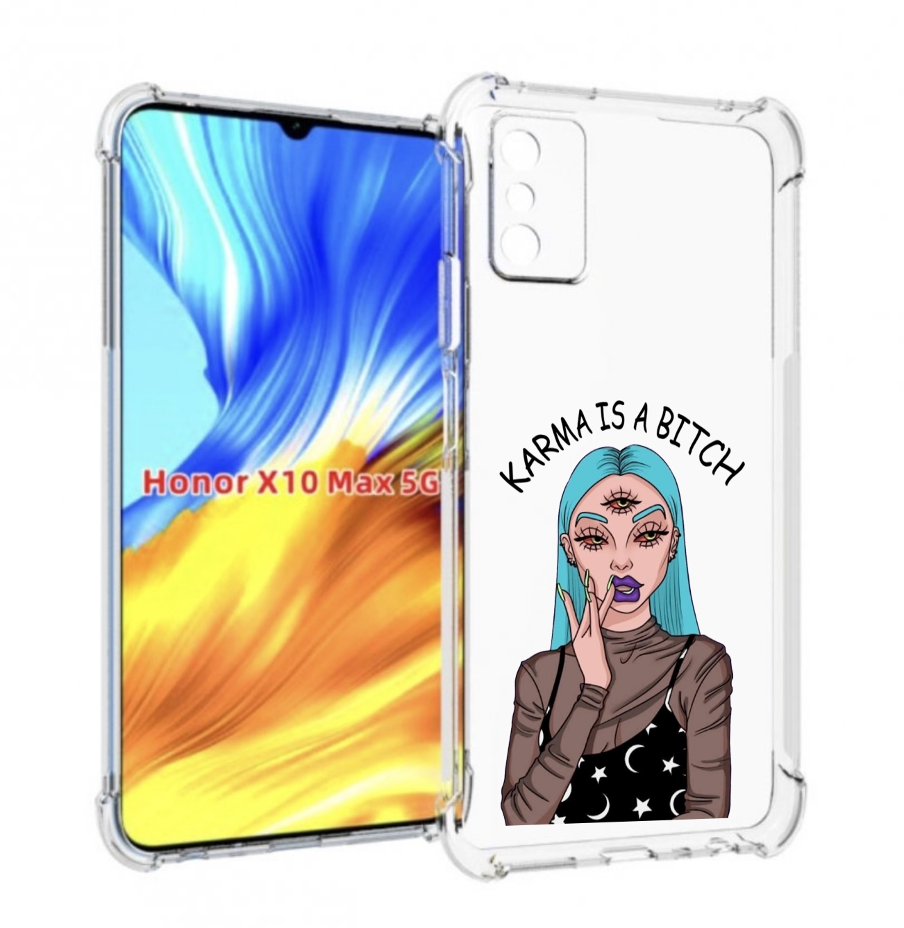 

Чехол MyPads плохая-карма женский для Honor X10 Max, Прозрачный, Tocco