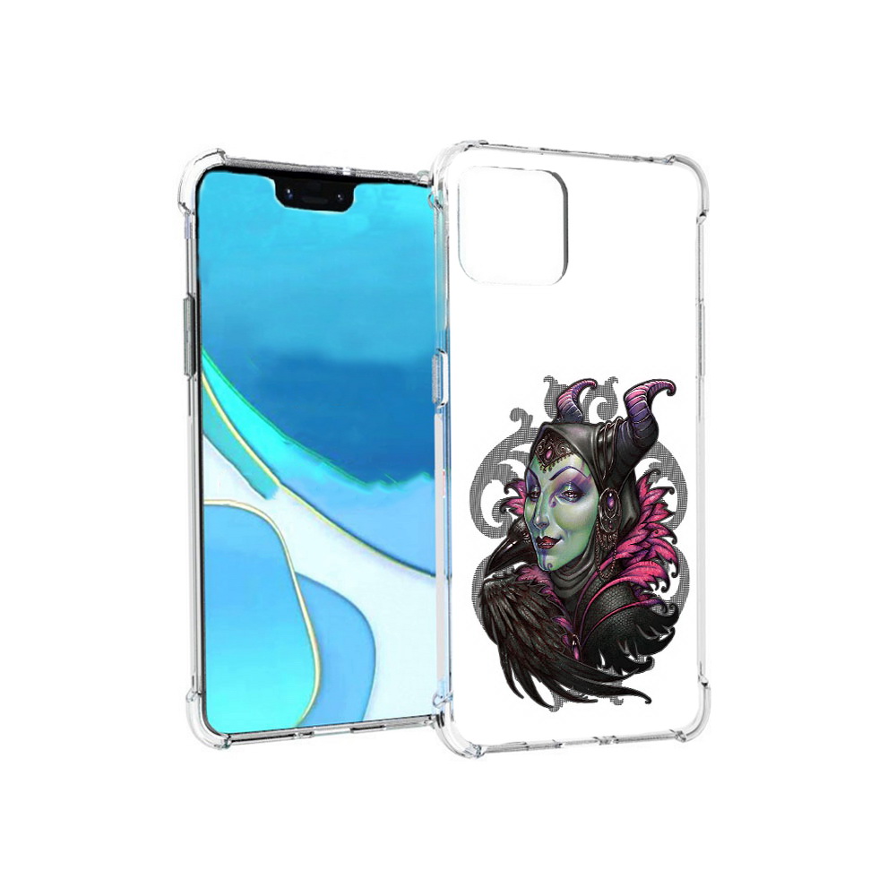 

Чехол MyPads Tocco для Google Pixel 4 XL зеленая девушка с вороном, Прозрачный, Tocco
