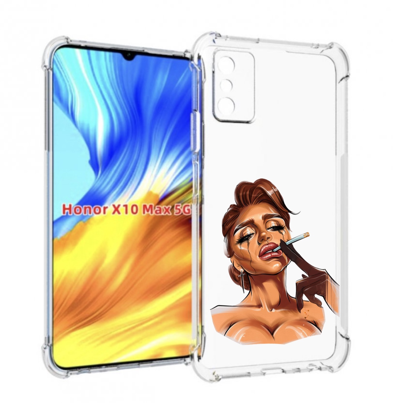 

Чехол MyPads плачущая-девушка-с-сигаретой женский для Honor X10 Max, Прозрачный, Tocco