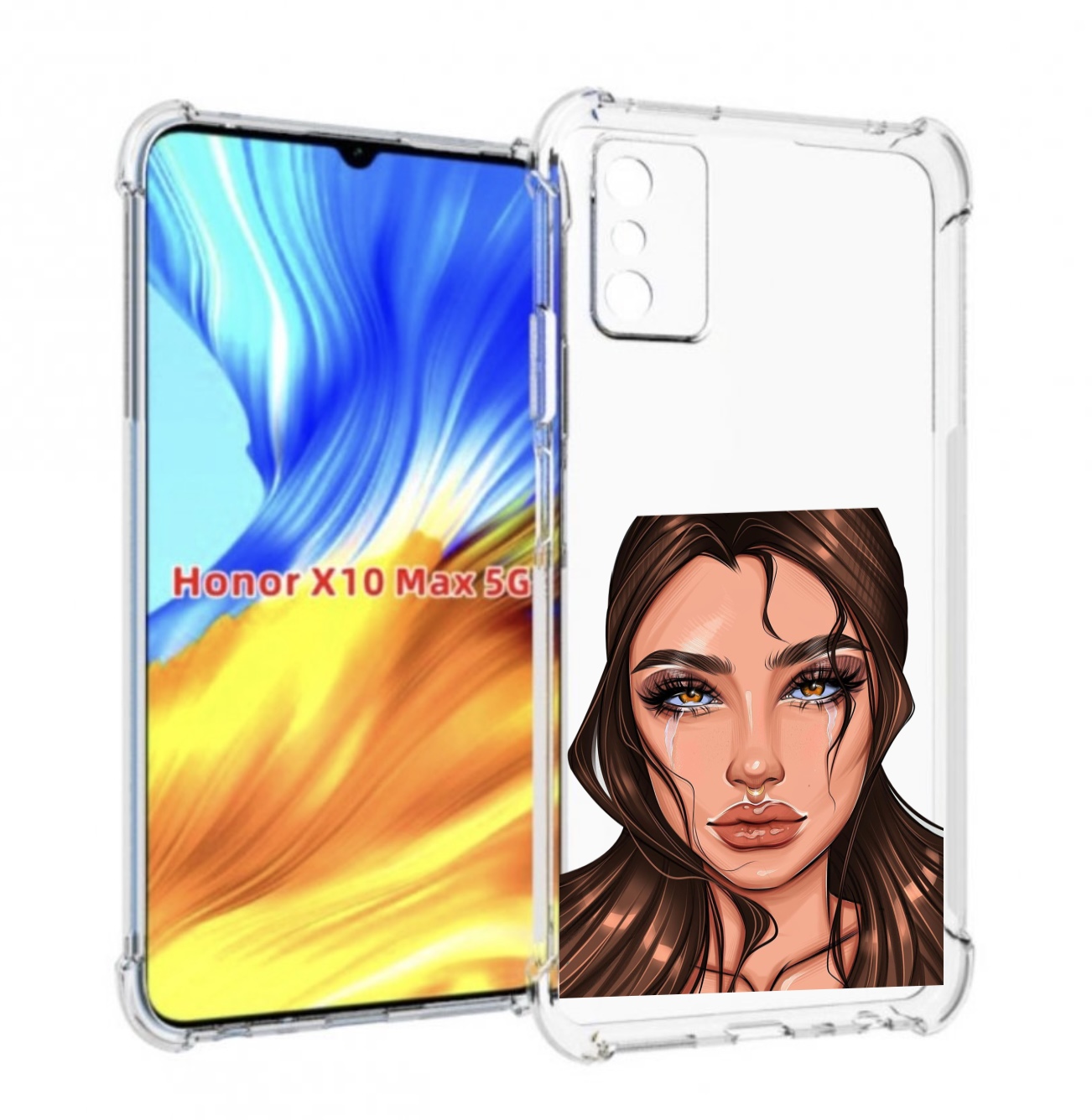 

Чехол MyPads плачущая-девушка женский для Honor X10 Max, Прозрачный, Tocco