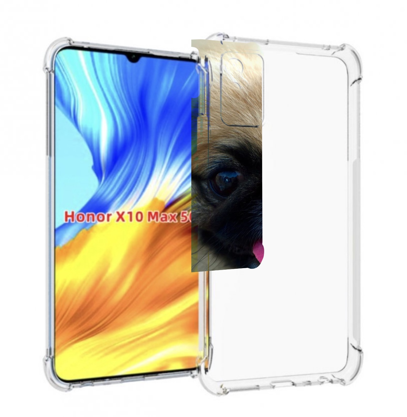

Чехол MyPads пекинез для Honor X10 Max, Прозрачный, Tocco