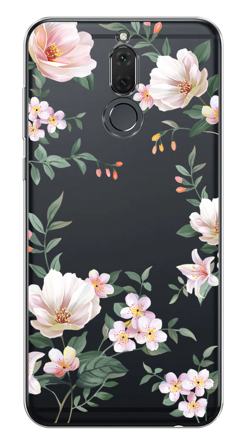 

Чехол на Huawei Nova 2i/Mate 10 Lite "Beautiful white flowers", Бежевый;зеленый, 6120550-1