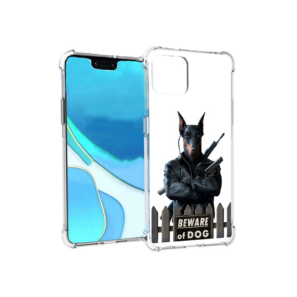 

Чехол MyPads Tocco для Google Pixel 4 XL доберман, Прозрачный, Tocco