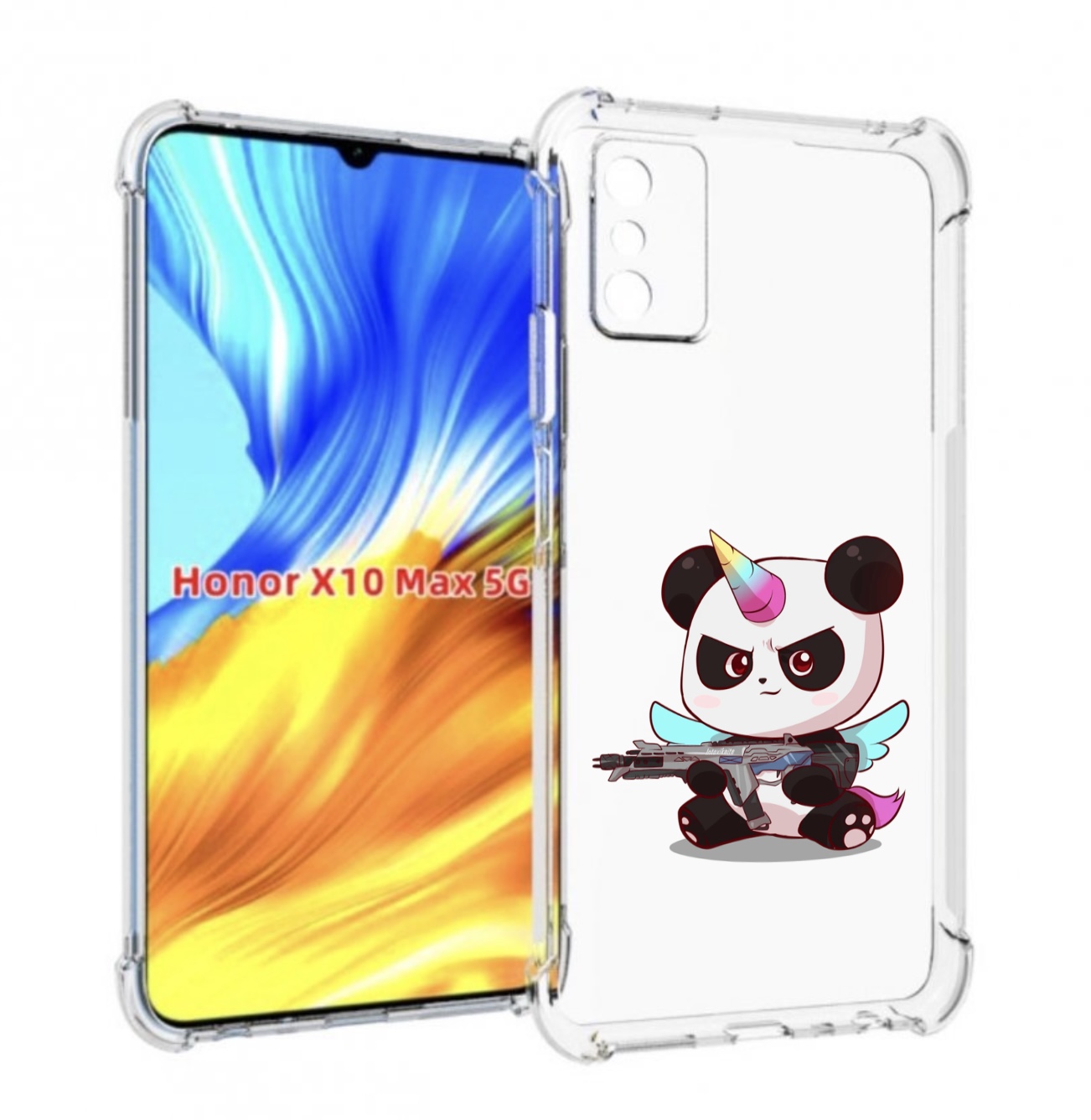 

Чехол MyPads панда-единорог детский для Honor X10 Max, Прозрачный, Tocco
