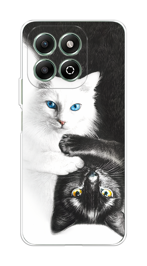 

Чехол на Honor X6b "Коты Инь-Янь", Черный;белый;голубой, 6124950-1