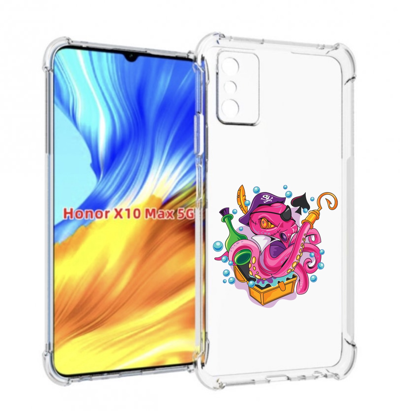 

Чехол MyPads осьминог пират детский для Honor X10 Max, Прозрачный, Tocco