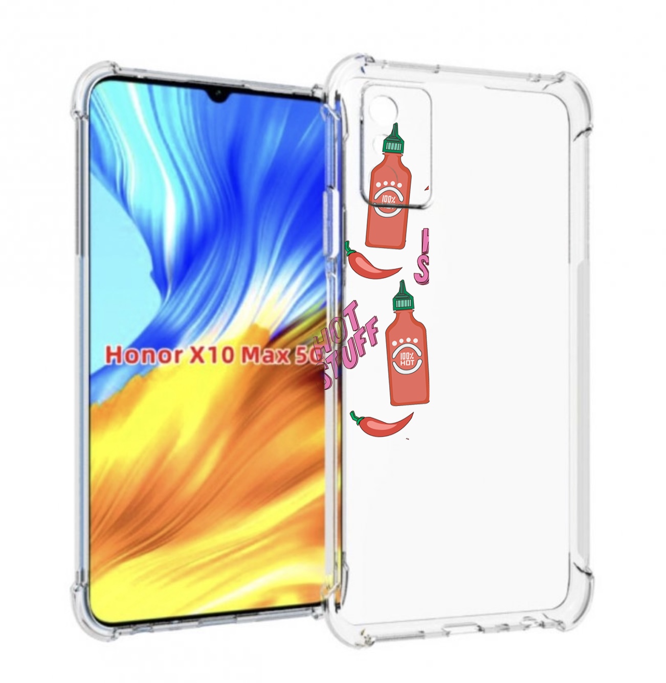 

Чехол MyPads острые-перчики для Honor X10 Max, Прозрачный, Tocco