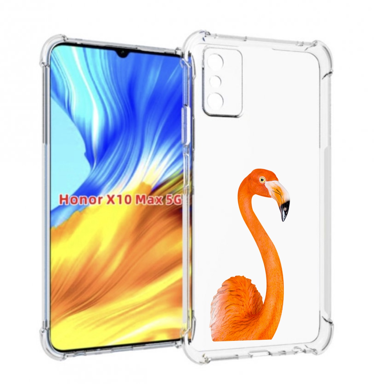 

Чехол MyPads оранжевый-фламинго для Honor X10 Max, Прозрачный, Tocco