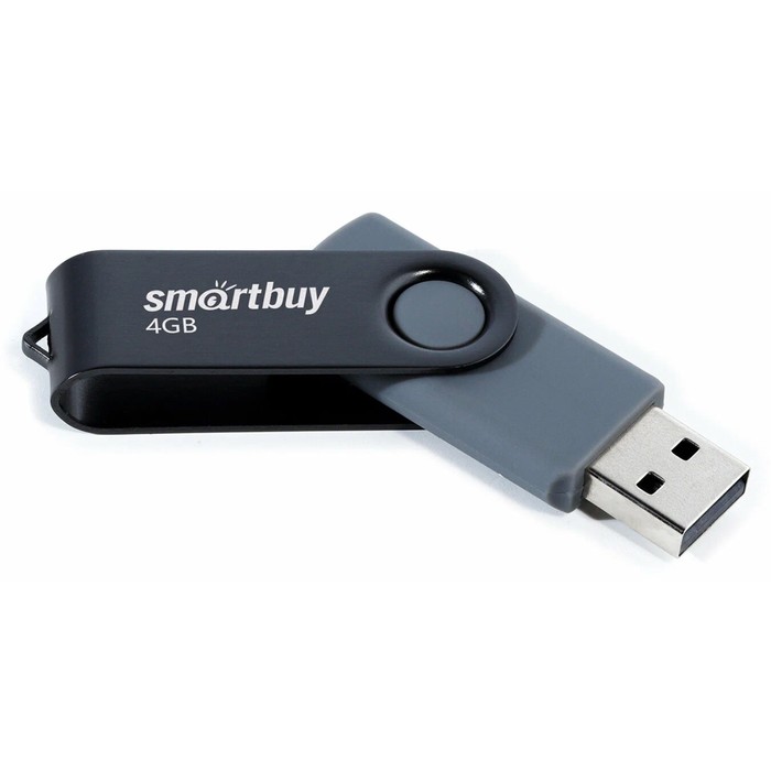 

Флешка Smartbuy 004GB2TWK, 4 Гб, USB2.0, чт до 25 Мб/с, зап до 15 Мб/с, Black
