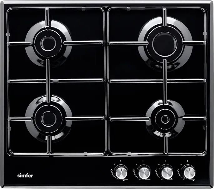 

Встраиваемая варочная панель газовая Simfer H60V40B423 черный, H60V40B423