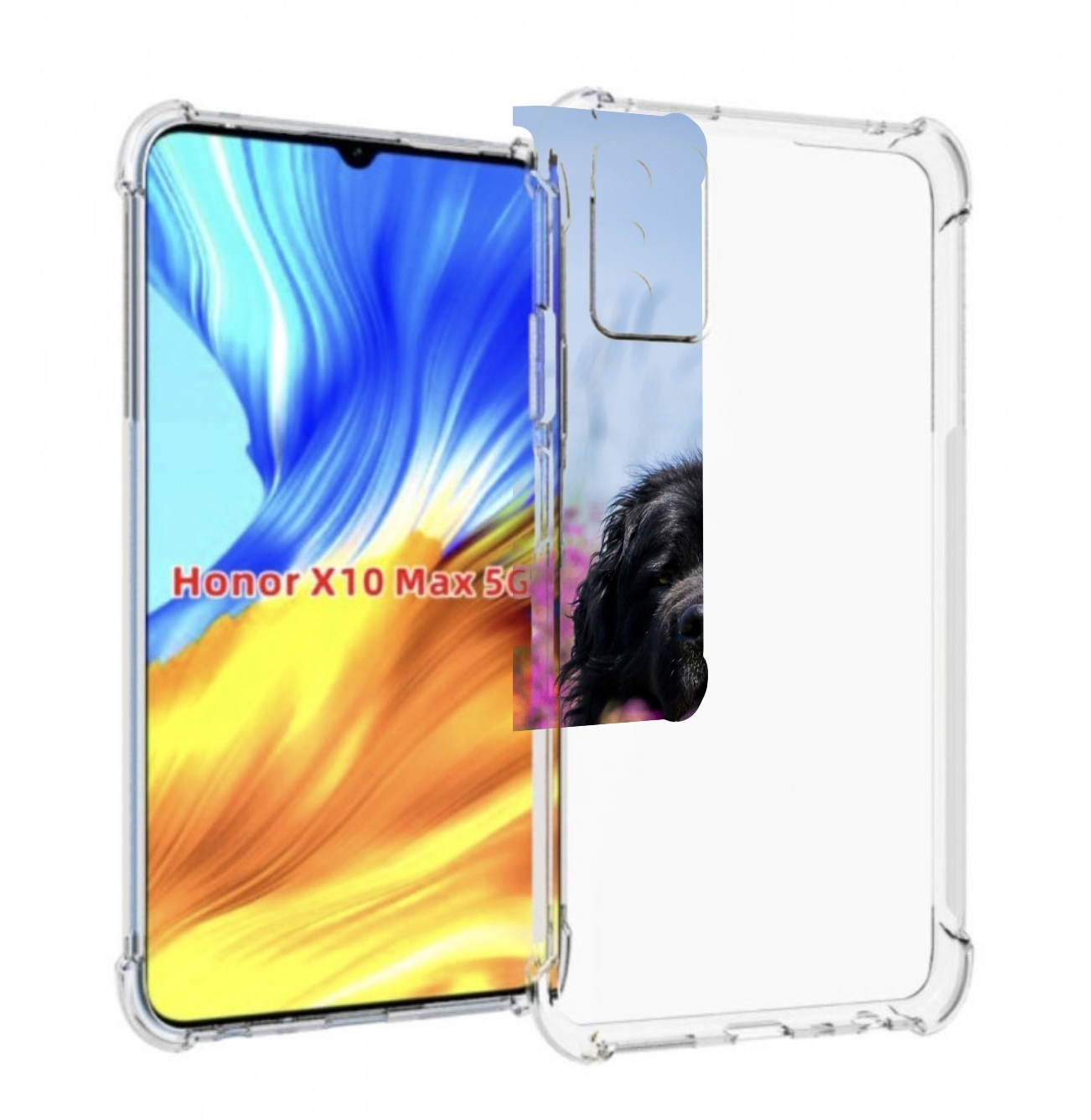 

Чехол MyPads ньюфаундлед для Honor X10 Max, Прозрачный, Tocco