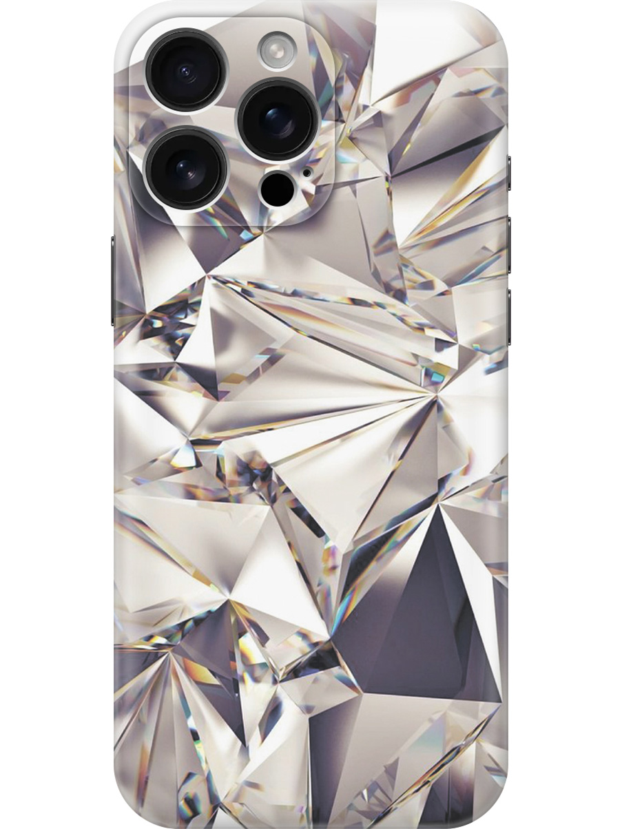 

Силиконовый чехол на Apple iPhone 16 Pro Max с принтом "Алмазные грани", Прозрачный;серый;черный, 785198331