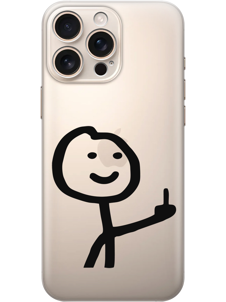 

Силиконовый чехол на Apple iPhone 16 Pro Max с принтом "Fck" прозрачный, Прозрачный;серый;черный, 785198361