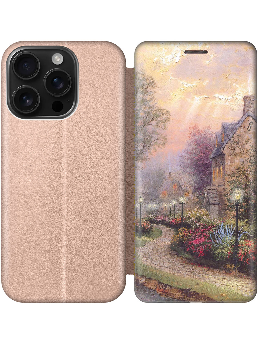 

Чехол-книжка на Apple iPhone 16 Pro с принтом "Сиреневый вечер" золотой, Золотистый;зеленый;розовый, 785197785