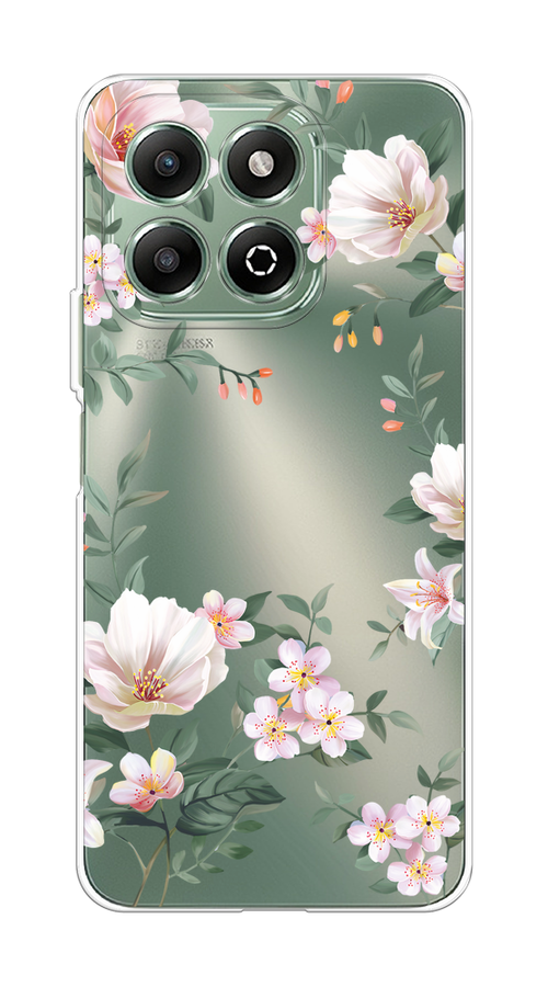 

Чехол на Honor X6b "Beautiful white flowers", Бежевый;зеленый, 6124950-1