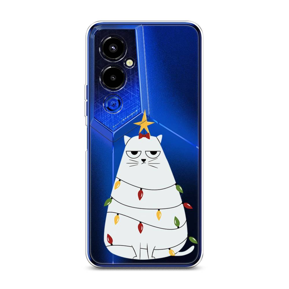 

Чехол на Tecno Pova 4 Pro "Котик в гирлянде", Белый;красный;желтый, 302650-1