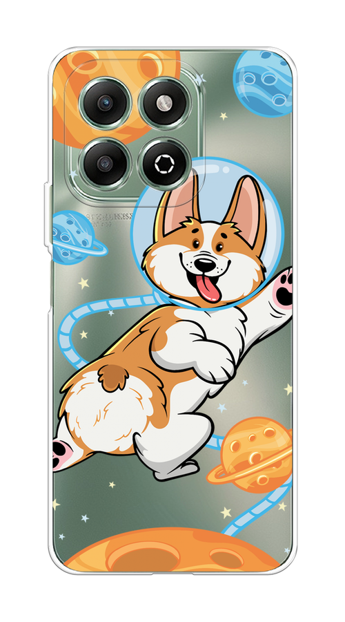 

Чехол на Honor X6b "Корги-космонавт", Голубой;бежевый;белый, 6124950-1