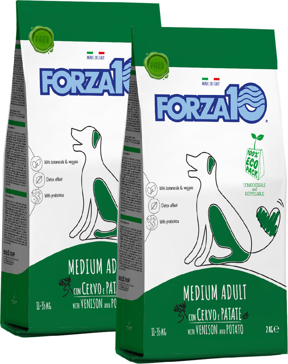 

Сухой корм для собак Forza10 с олениной и картофелем, 2 шт по 2 кг