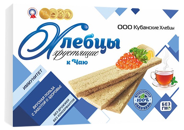 

Хлебцы Кубанские хлебцы Хрустящие к чаю 100 г