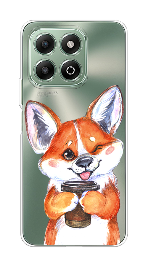 

Чехол на Honor X6b "Корги с кофе", Оранжевый;белый, 6124950-1