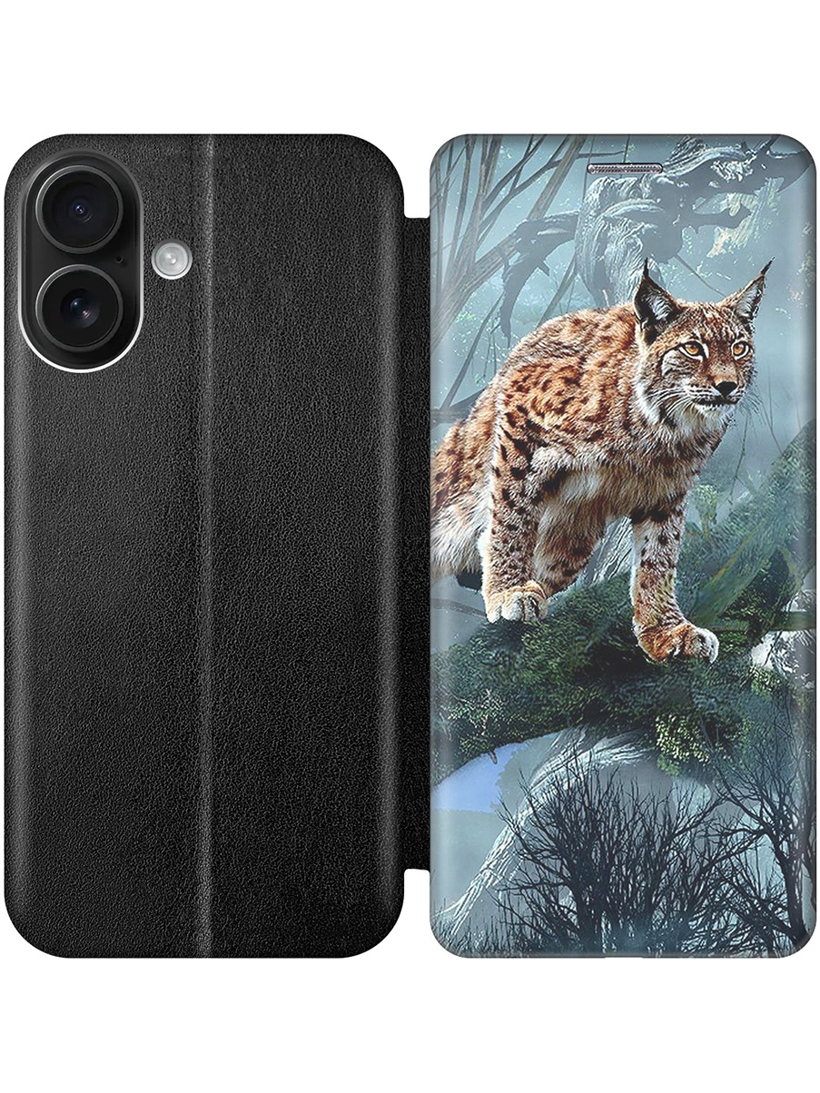 

Чехол-книжка на Apple iPhone 16 с принтом "Дикая рысь" черный, Черный;голубой;желтый;оранжевый, 785196513