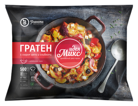 

Гратен Идея Микс с сыром фета и оливками 500 г