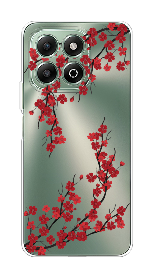 

Чехол на Honor X6b "Красная сакура", Красный;черный, 6124950-1
