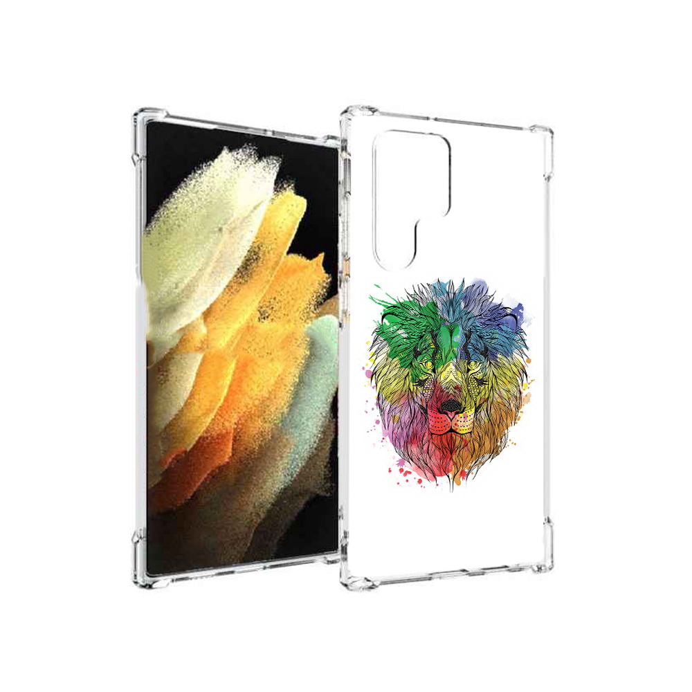 

Чехол MyPads Tocco для Samsung Galaxy S22 Ultra разноцветный гордый лев (PT172602.555.573), Прозрачный, Tocco