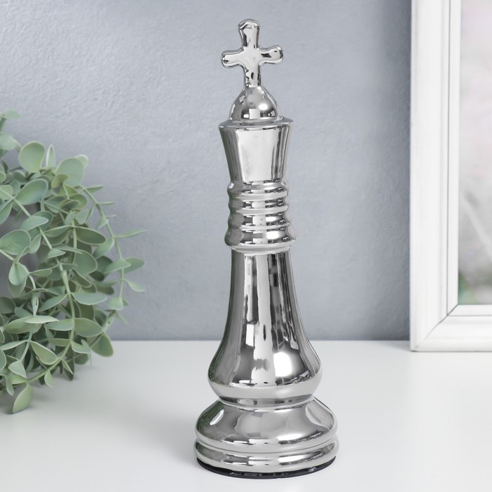 

Статуэтка 7812385 Шахматная фигура. Король серебро 25х8,2х8,2 см, Серебристый