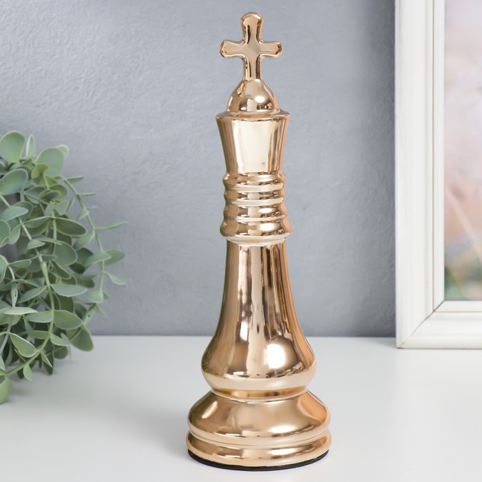 

Статуэтка 7812384 Шахматная фигура. Король золото 25х8,2х8,2 см, Золотистый