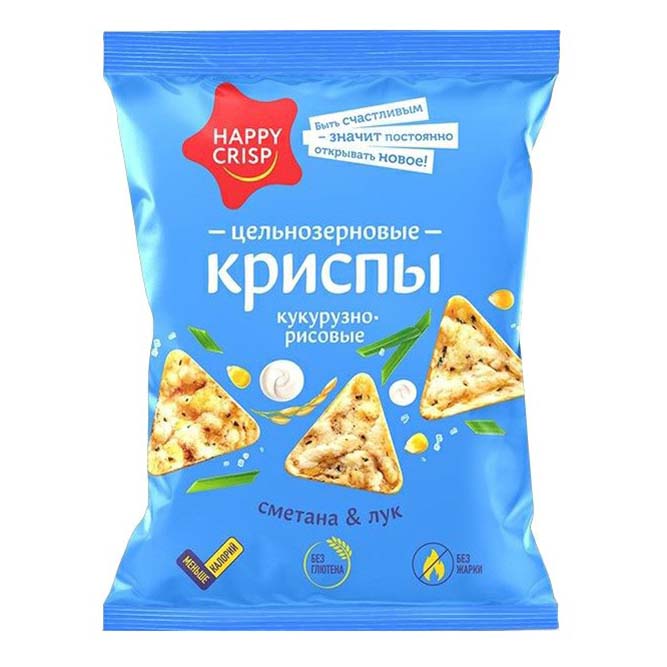 фото Криспы happy crisp сметана и лук 50 г