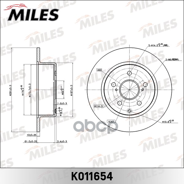 

Диск Тормозной Mark/Chaser/Cressida/Cresta Задний Miles K011654