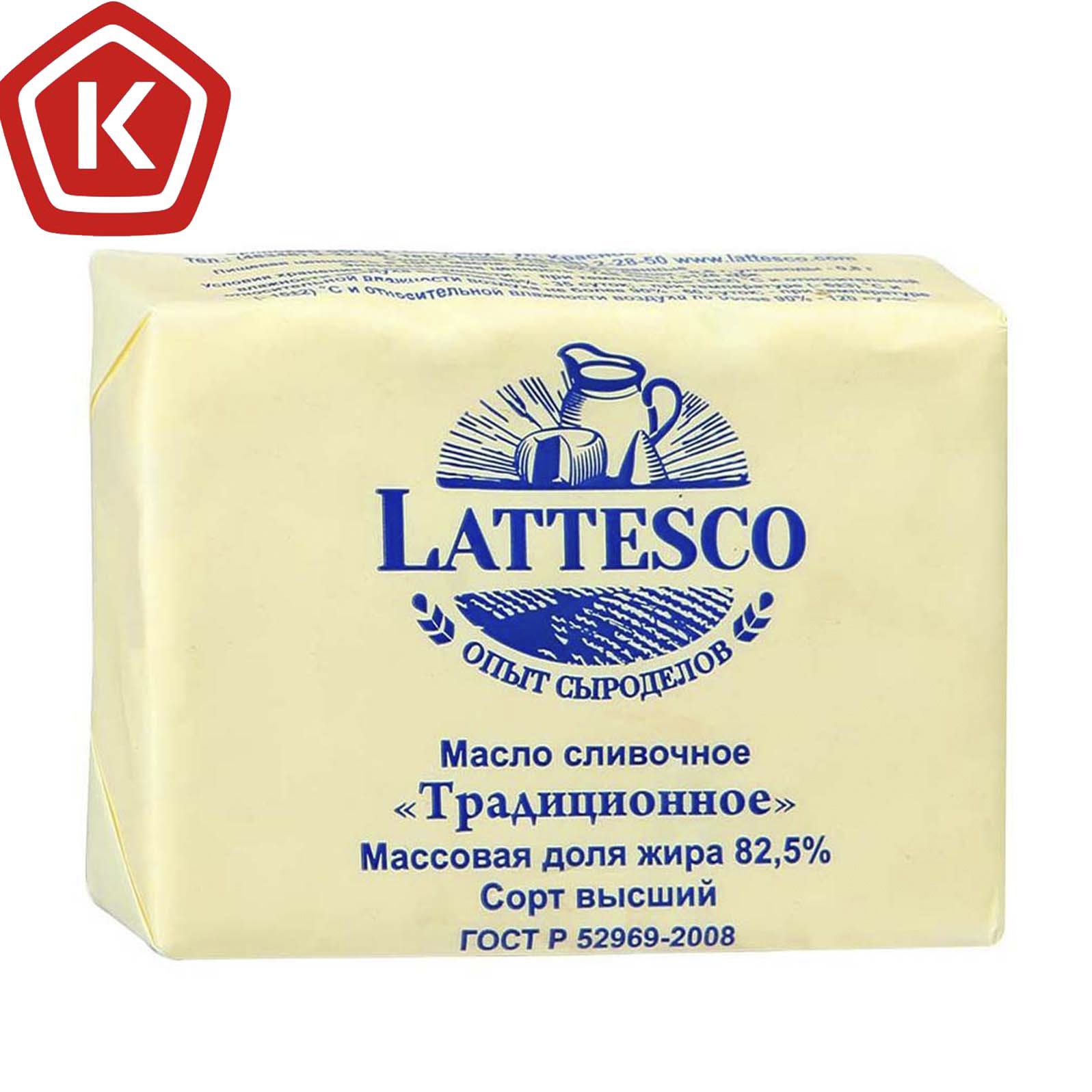 

Масло сливочное Lattesco Традиционное 82,5% 180 г