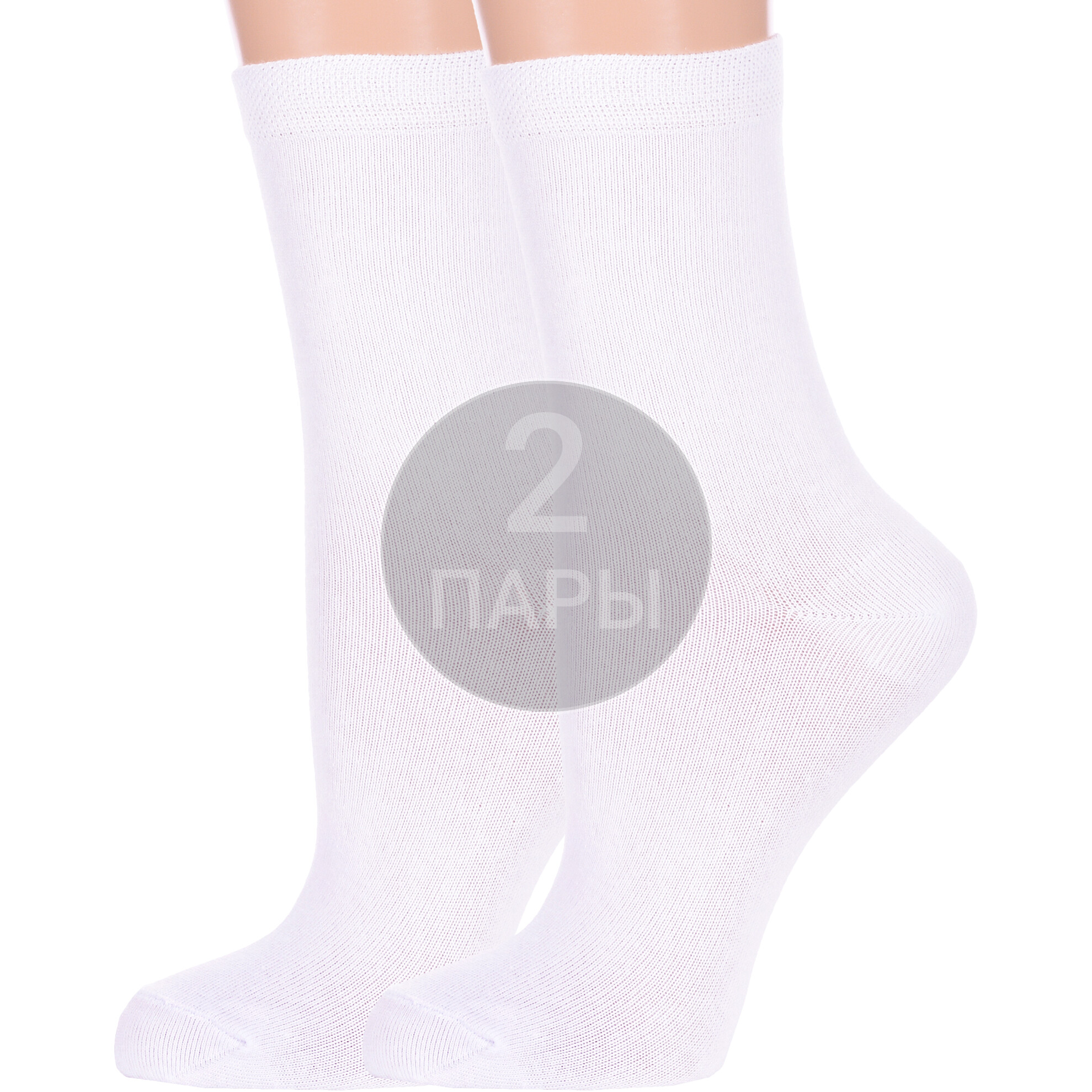 Комплект носков женских Para Socks 2-L1 белых 25, 2 пары