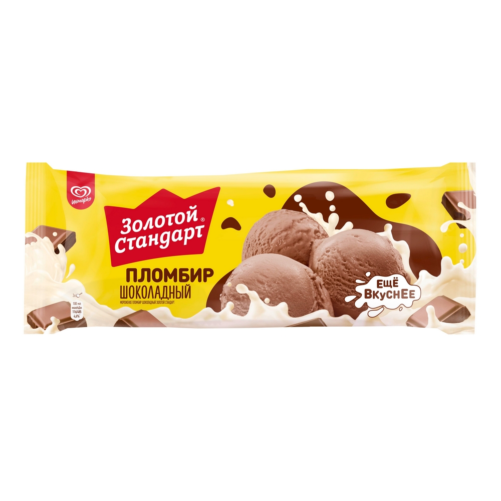 Мороженое пломбир Золотой стандарт Шоколадный 400 г