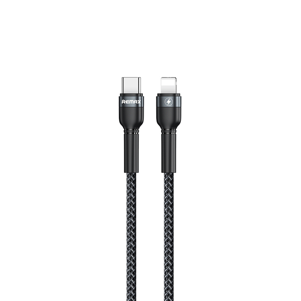 фото Кабель usb-c remax jany rc-171i lightning 8-pin, pd 20w, 1м, нейлон (черный)