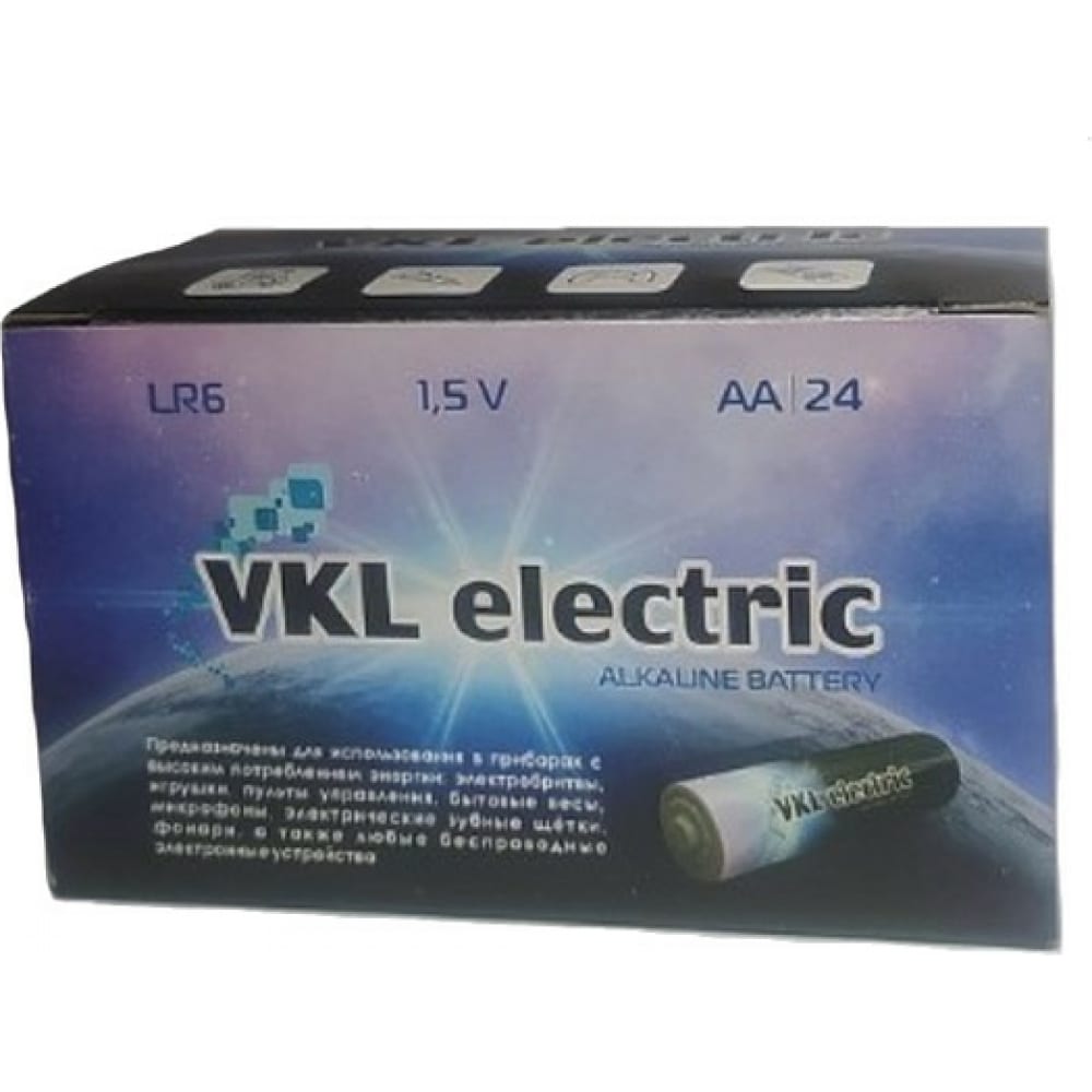 VKL electric LR 6 / АА Alkaline BOX*24 батарейка 1,5В 24/720 1194414