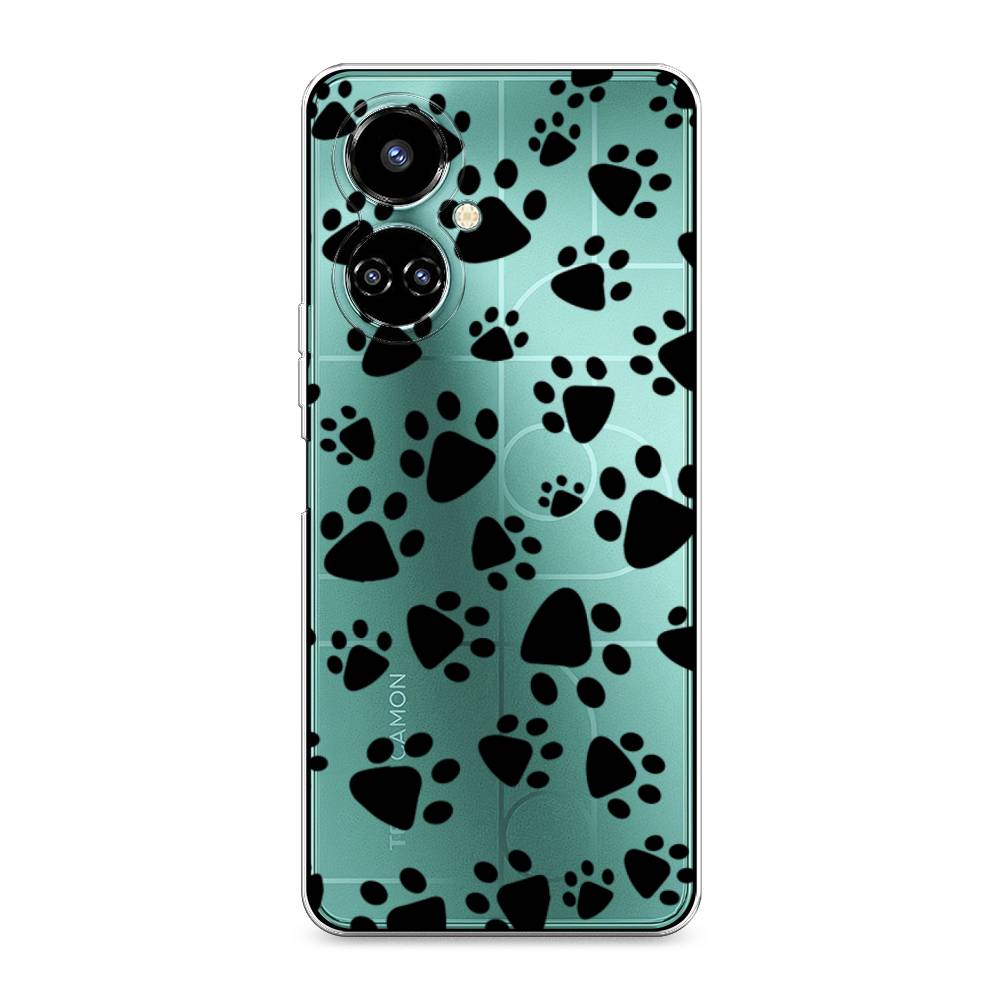 

Чехол Awog на Tecno Camon 19/19 Pro 4G "Лапки черные", Разноцветный, 302250-2