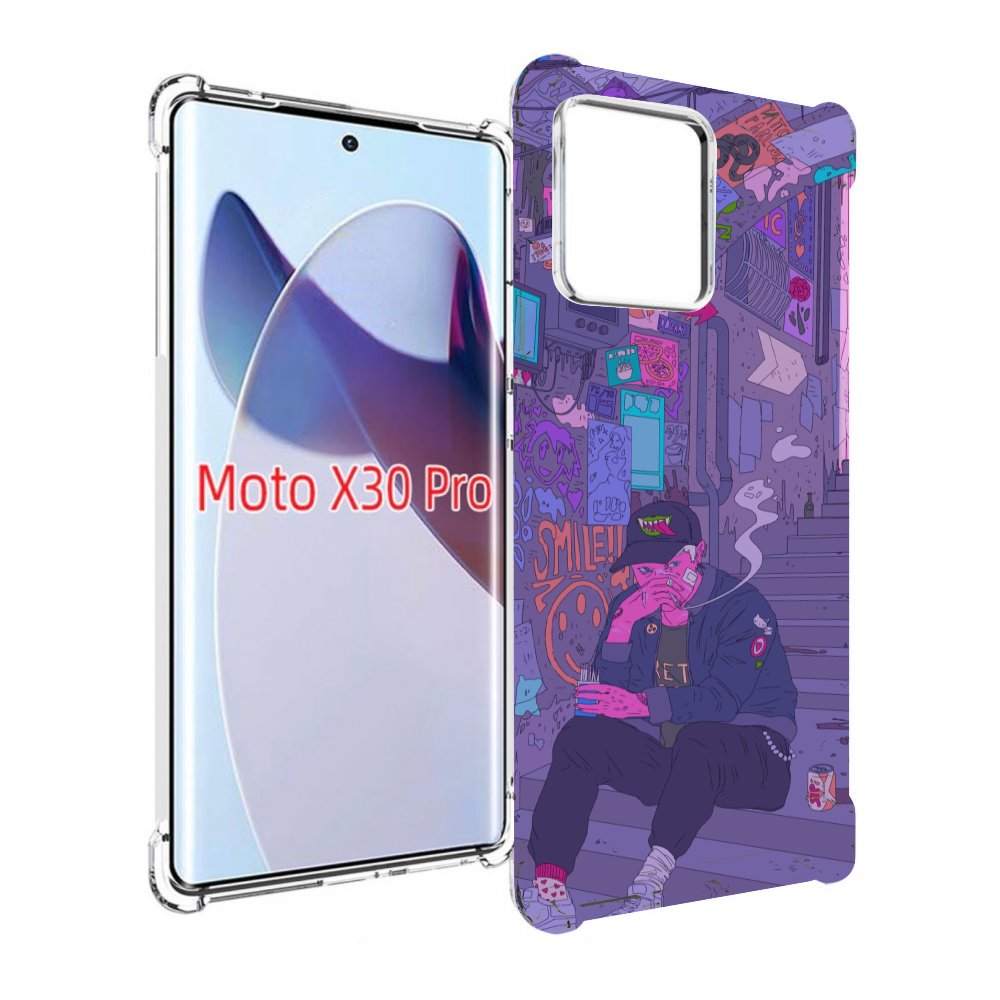 

Чехол MyPads парень в подъезде мультик для Motorola Moto X30 Pro, Прозрачный, Tocco