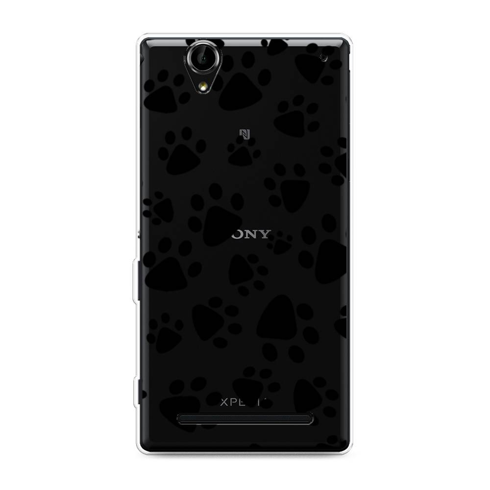 

Чехол Awog на Sony Xperia T2 Ultra "Лапки черные", Разноцветный, 50950-2