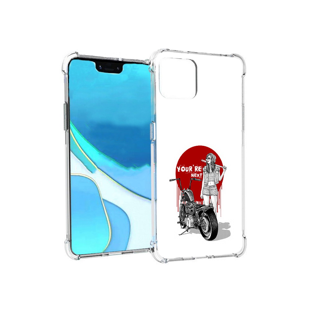 

Чехол MyPads Tocco для Google Pixel 4 XL девушка с мотоциклом, Прозрачный, Tocco