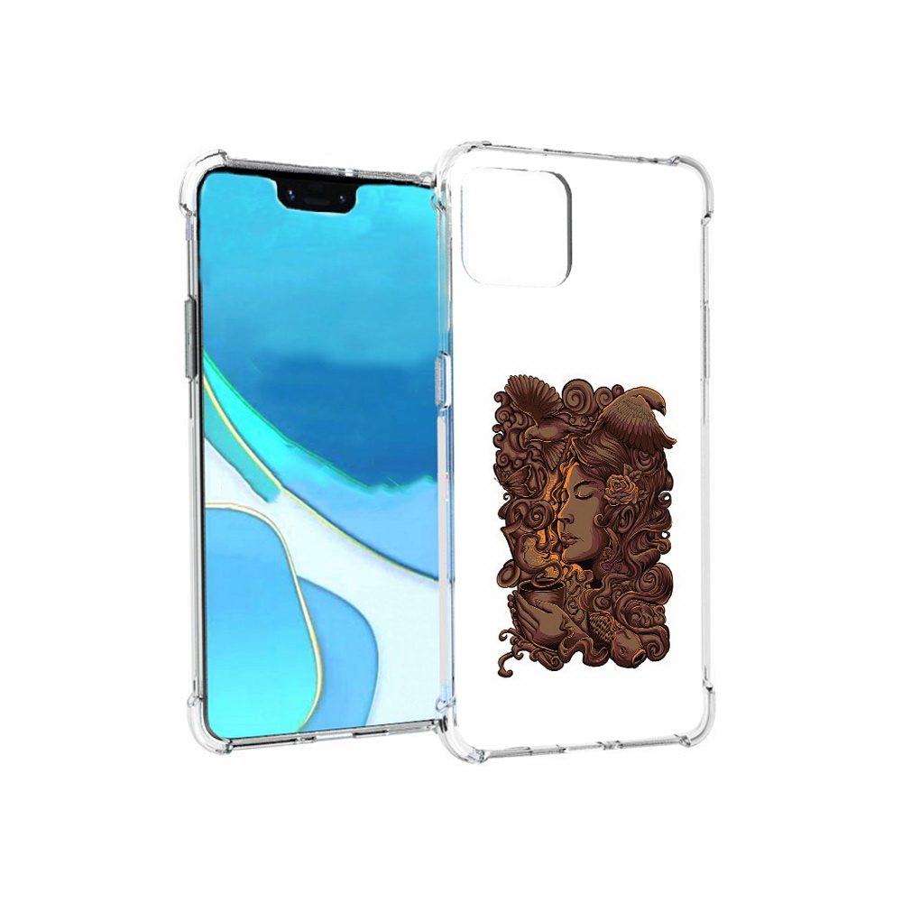 

Чехол MyPads Tocco для Google Pixel 4 XL девушка с длинными волосами абстракция, Прозрачный, Tocco