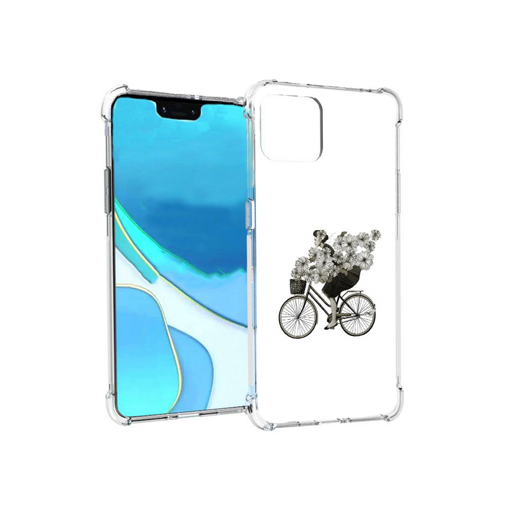 

Чехол MyPads Tocco для Google Pixel 4 XL девушка на велосипеде с цветами, Прозрачный, Tocco