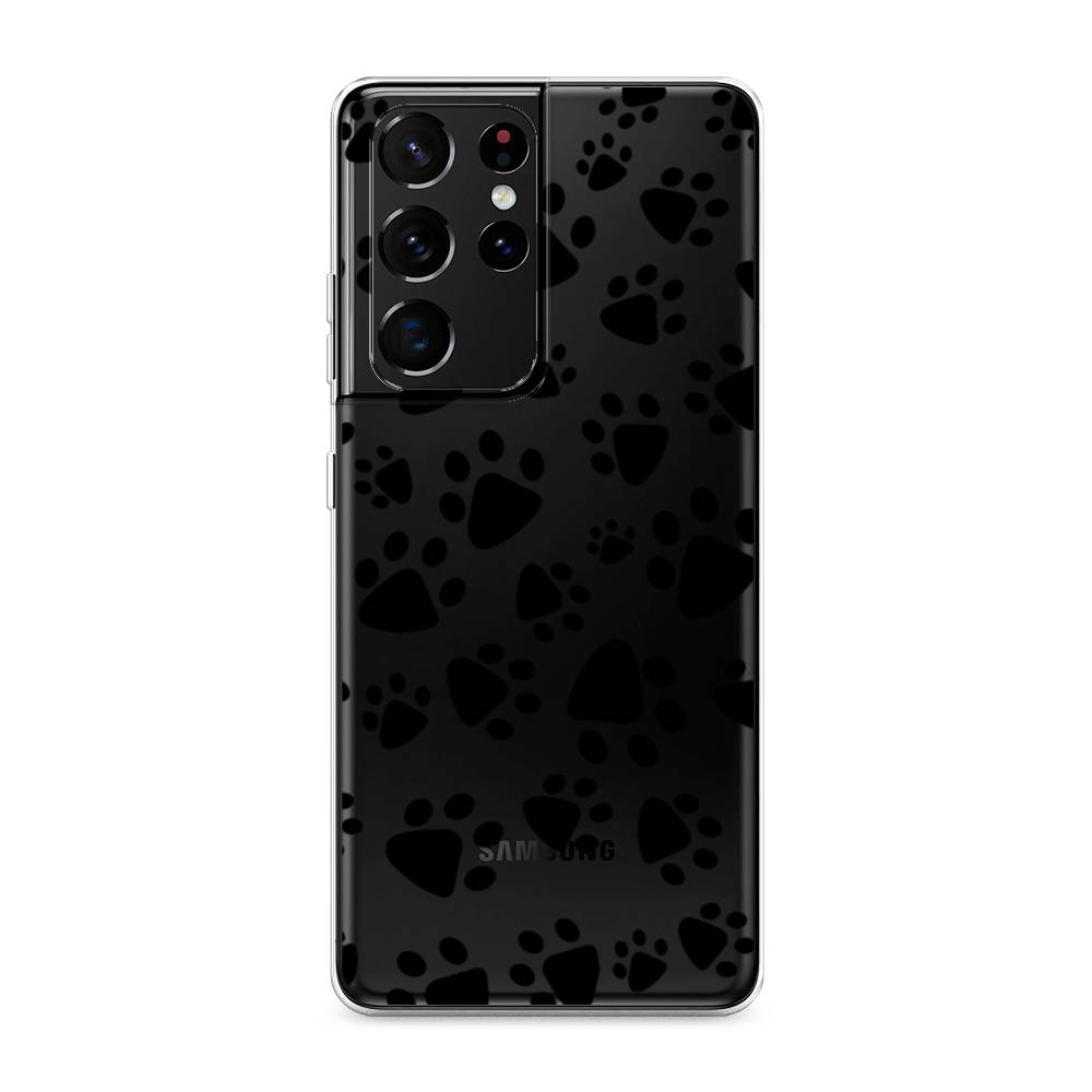 

Чехол Awog на Samsung Galaxy S21 Ultra / Самсунг S21 Ultra "Лапки черные", Разноцветный, 2102250-2