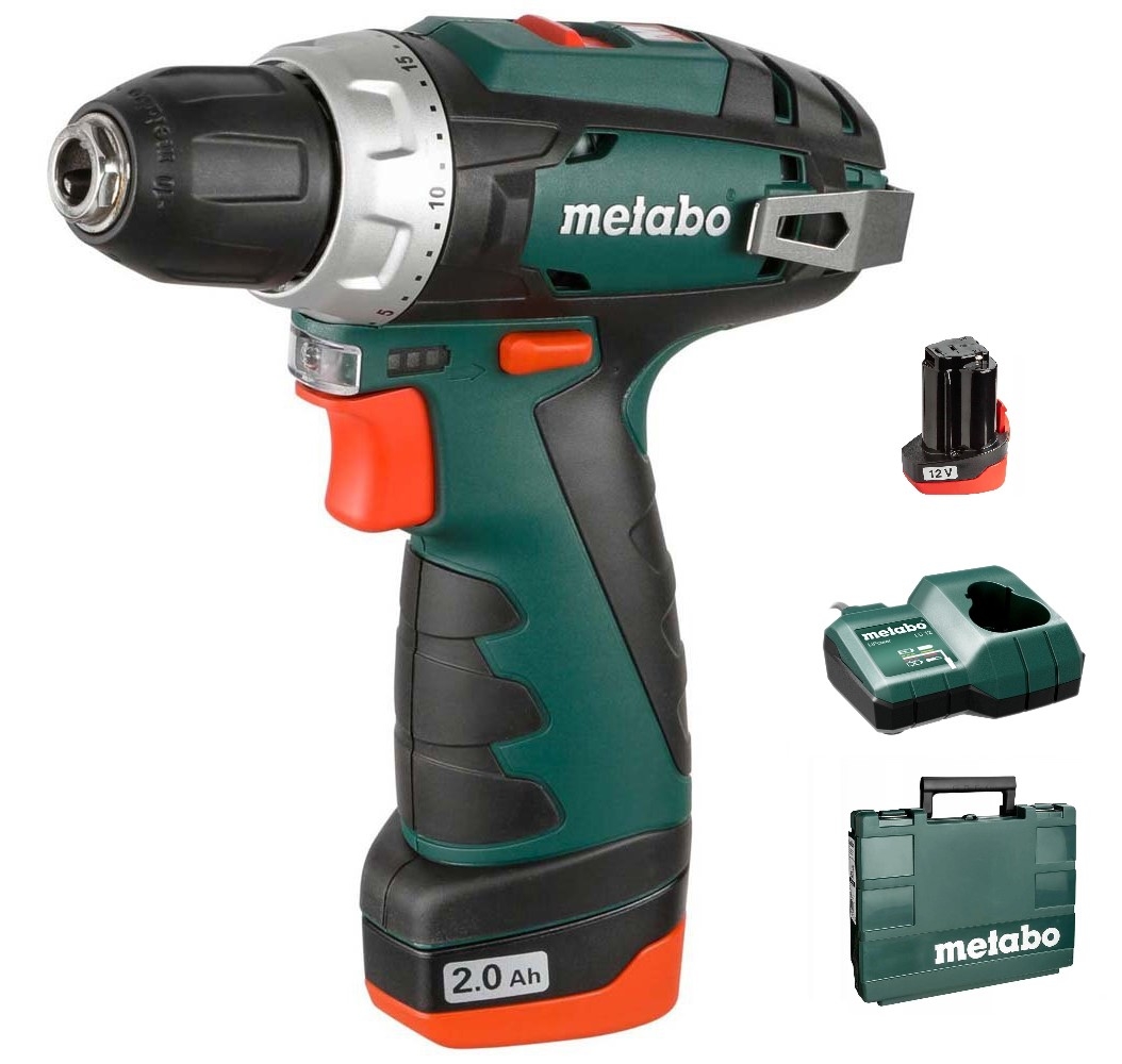 фото Акк. безударная дрель-шуруповерт metabo powermaxx bs basic 12в, кейс