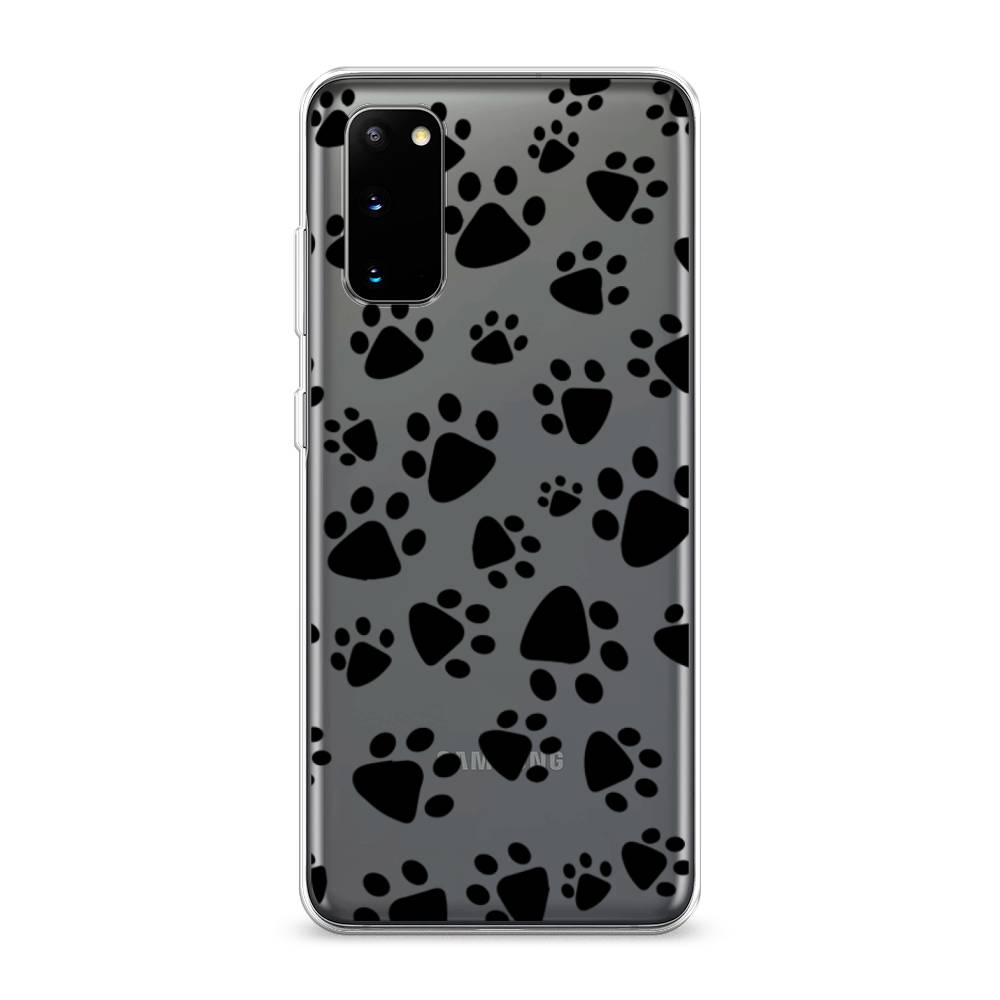 

Чехол Awog на Samsung Galaxy S20 "Лапки черные", Разноцветный, 29250-2